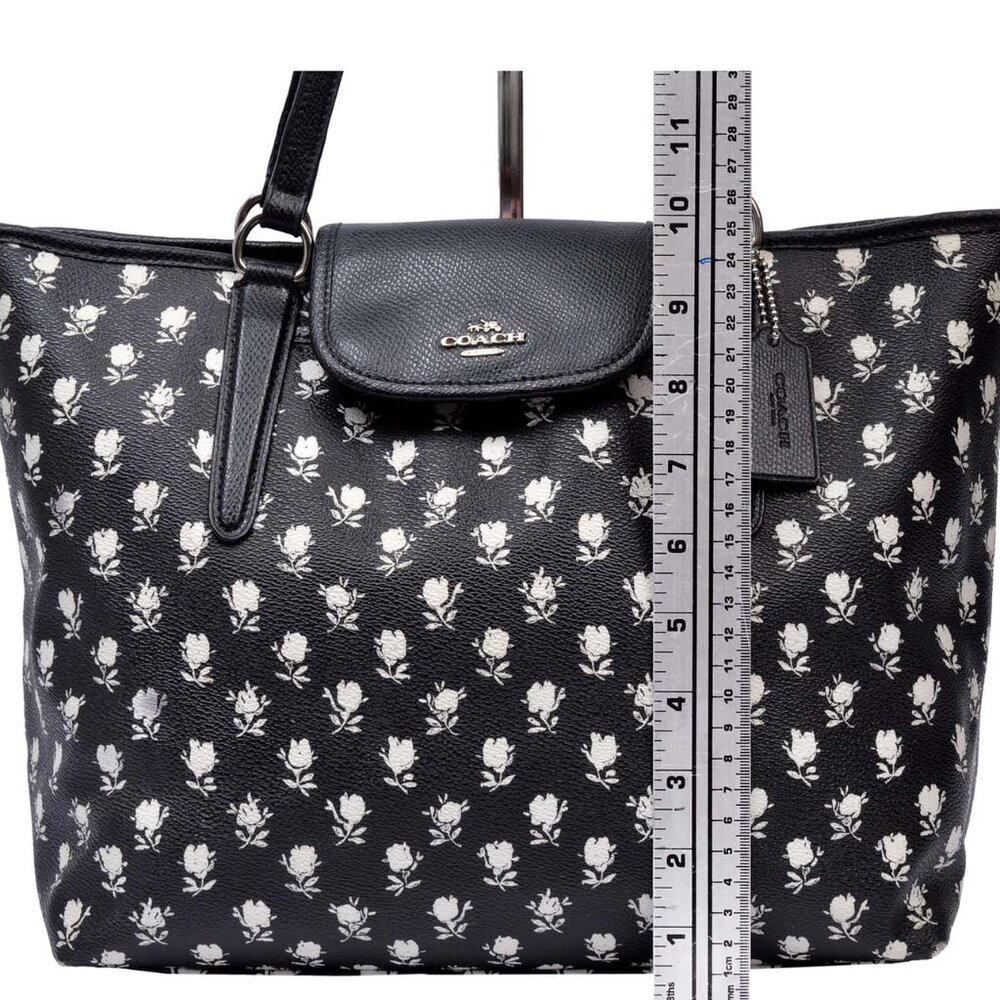 Coach Black and White Floral Tote - Picture 12 of 15